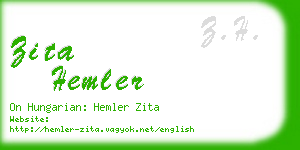 zita hemler business card
